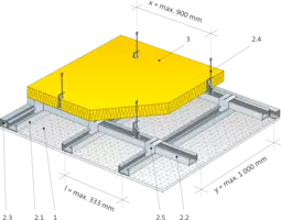 Akusticky podhladovy system s doskami Rigitone