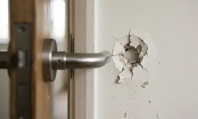 Diera v stene po klucke