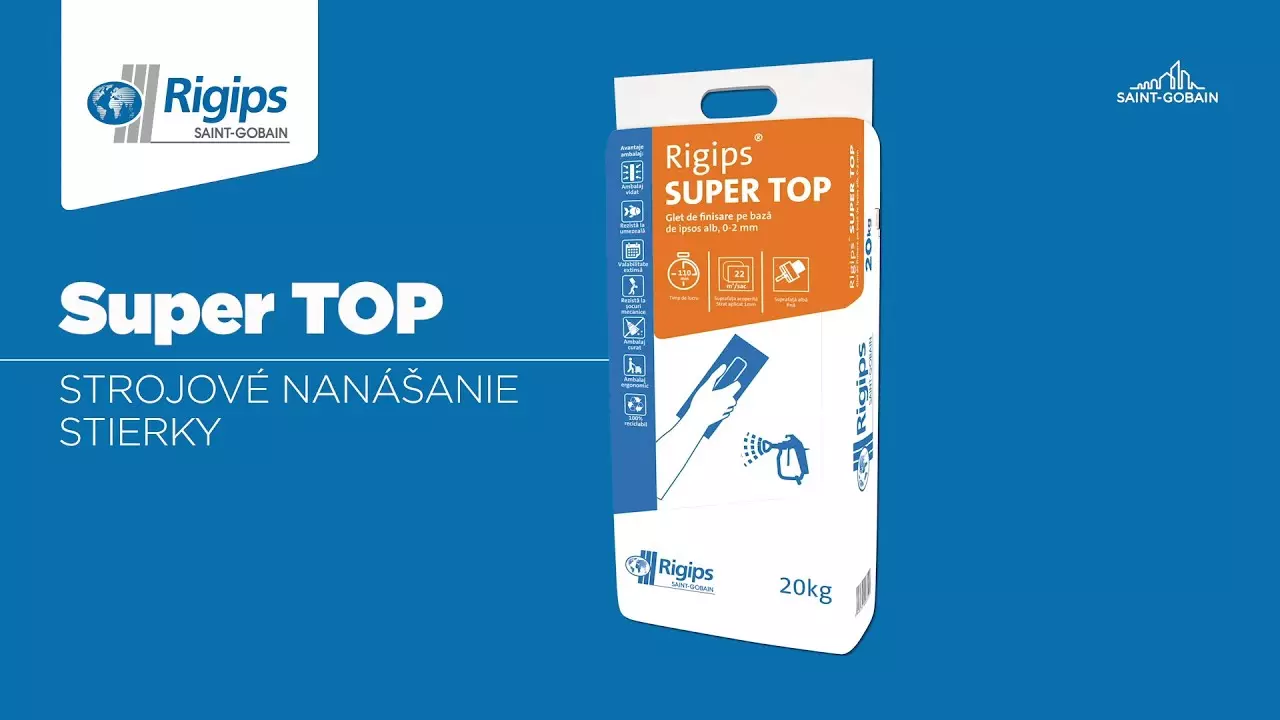 Strojové nanášanie stierky Rigips Super TOP thumbnail